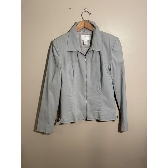 Hugo Buscati Collection Jacket Women’s 12 Full Zip Stretch Fitted Lined Gray - Picture 2 of 6